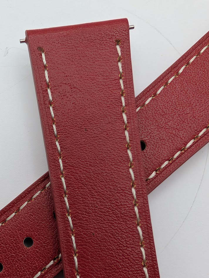 20mm Quick Release Leather Oil Wax Watch Band Strap Red Brown  Universal Fit2