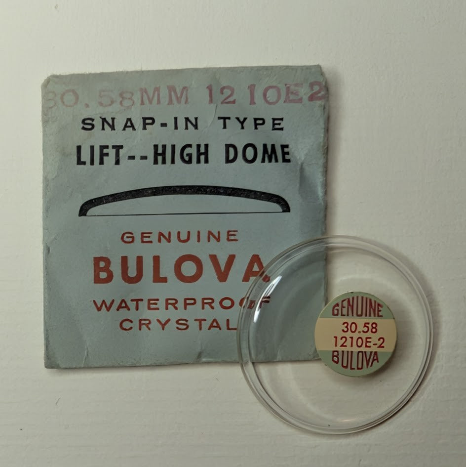 Bulova Snap In Type Lift High Dome Watch Crystal OEM Part# 30.58MM 1210E-20