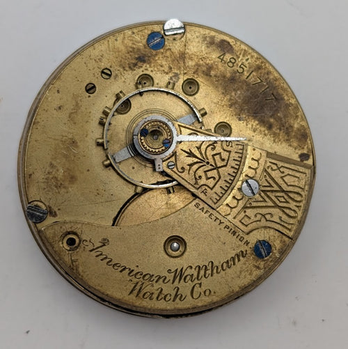 1891 Waltham Model 1883 Grade No. 1 7J 18s Pocket Watch Movement For Repair0