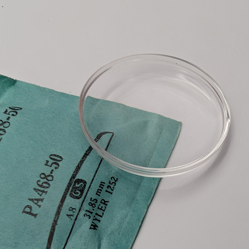 G-S Acrylic Watch Crystal PA468-50 For Wyler 1252 - 31.85mm Watchmakers1