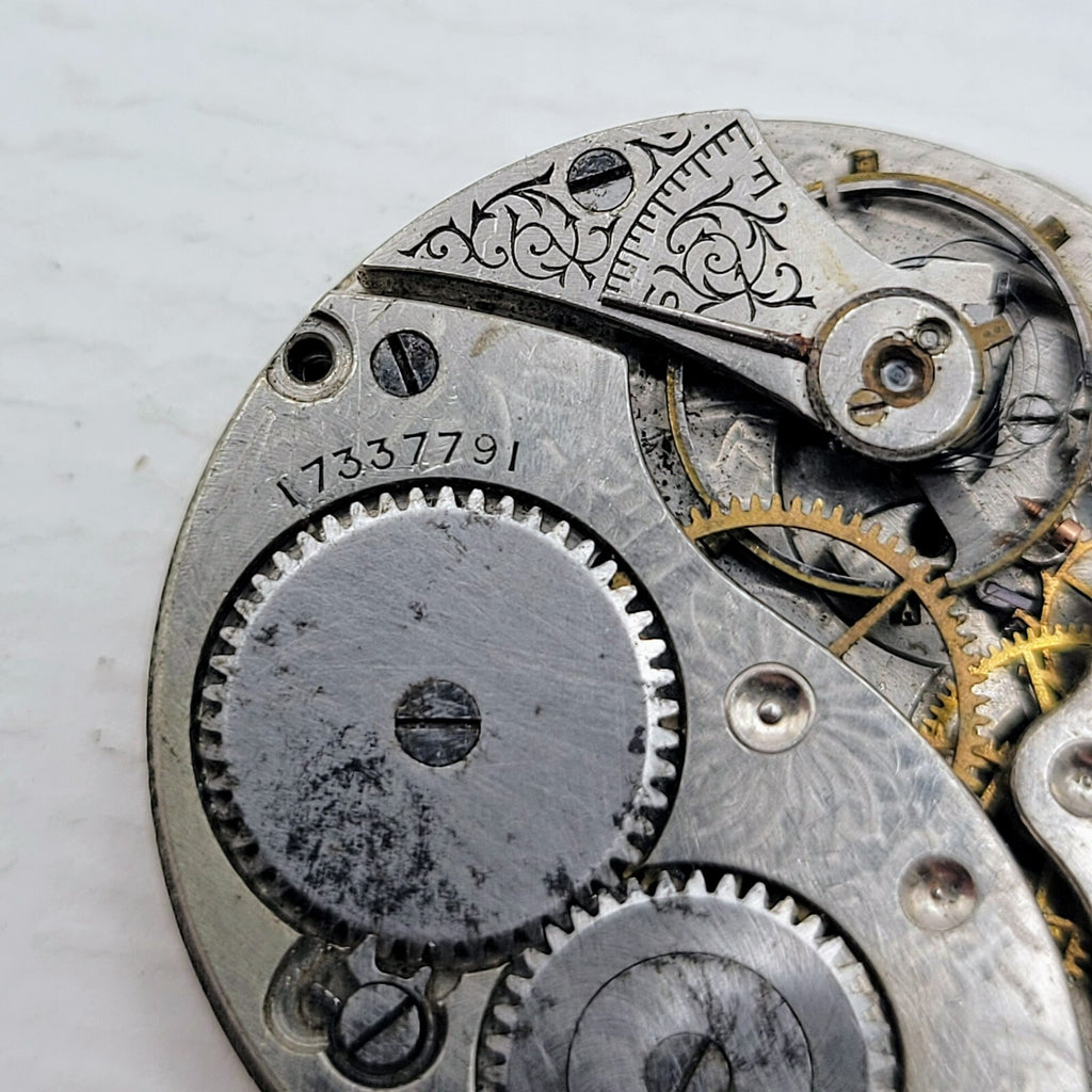 Waltham Grade No. 160 / 161 0S 7J Hunter Case Pocket Watch Movement Parts Repair2