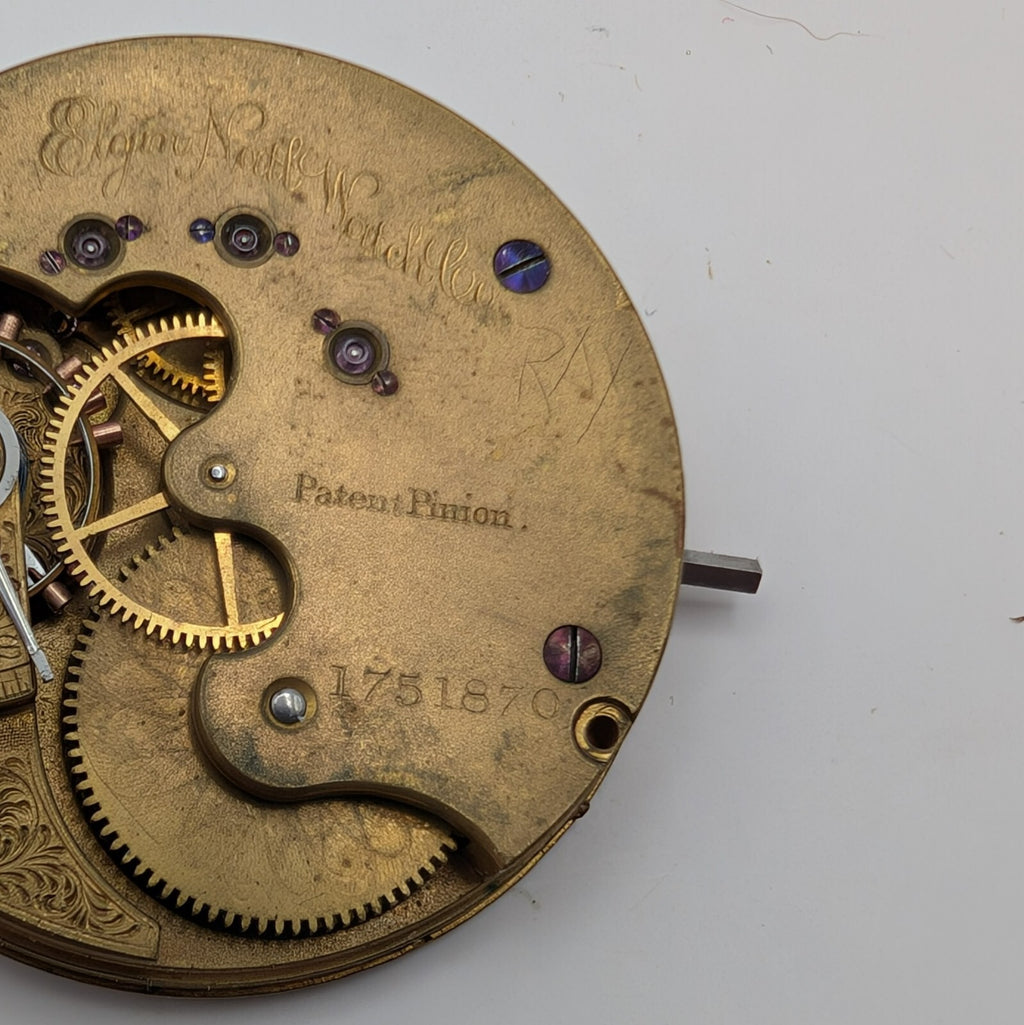 Vintage 1885 ELGIN Model 1 GRADE 66 8S 15J Pocket Watch Movement3