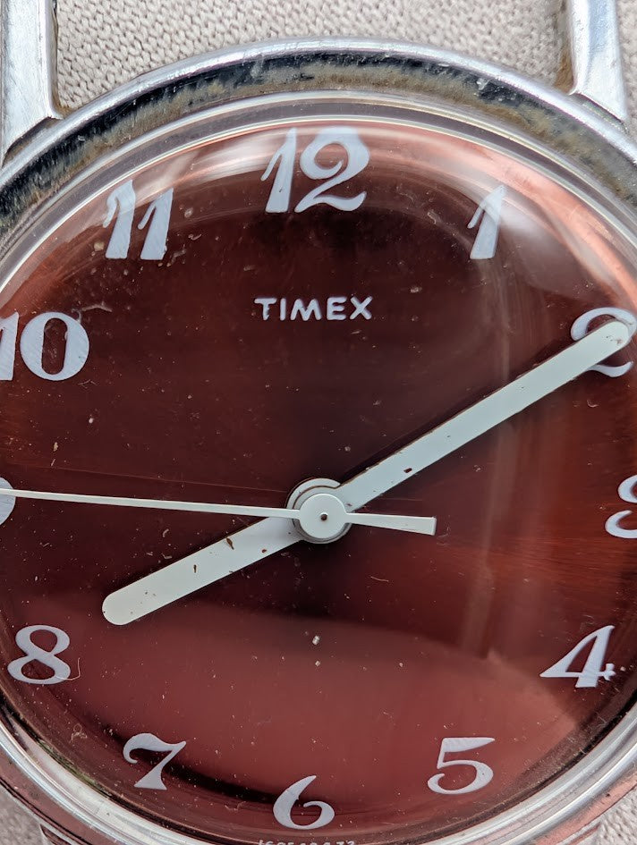 1972 Timex Mercury Watch Head – Orange Brown Dial – Stainless Back – Runs3
