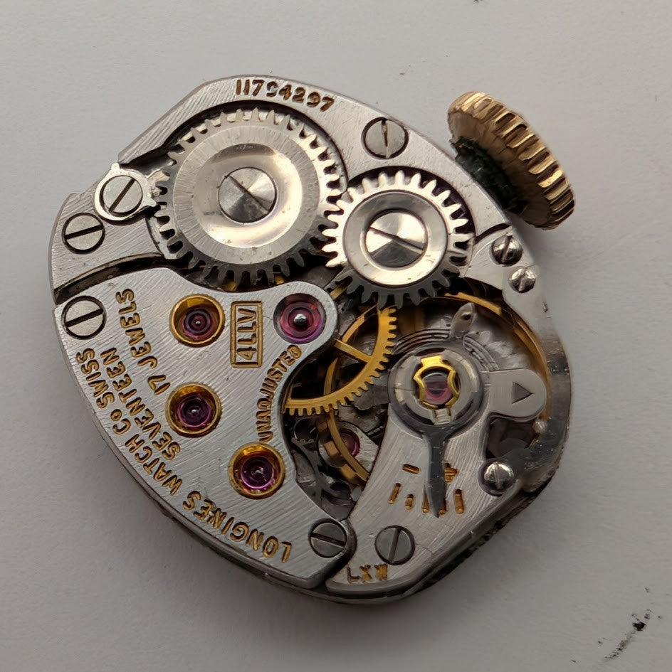 1961 Longines 4LLV 17J Ladies Watch Movement Dial & Crown Runs4