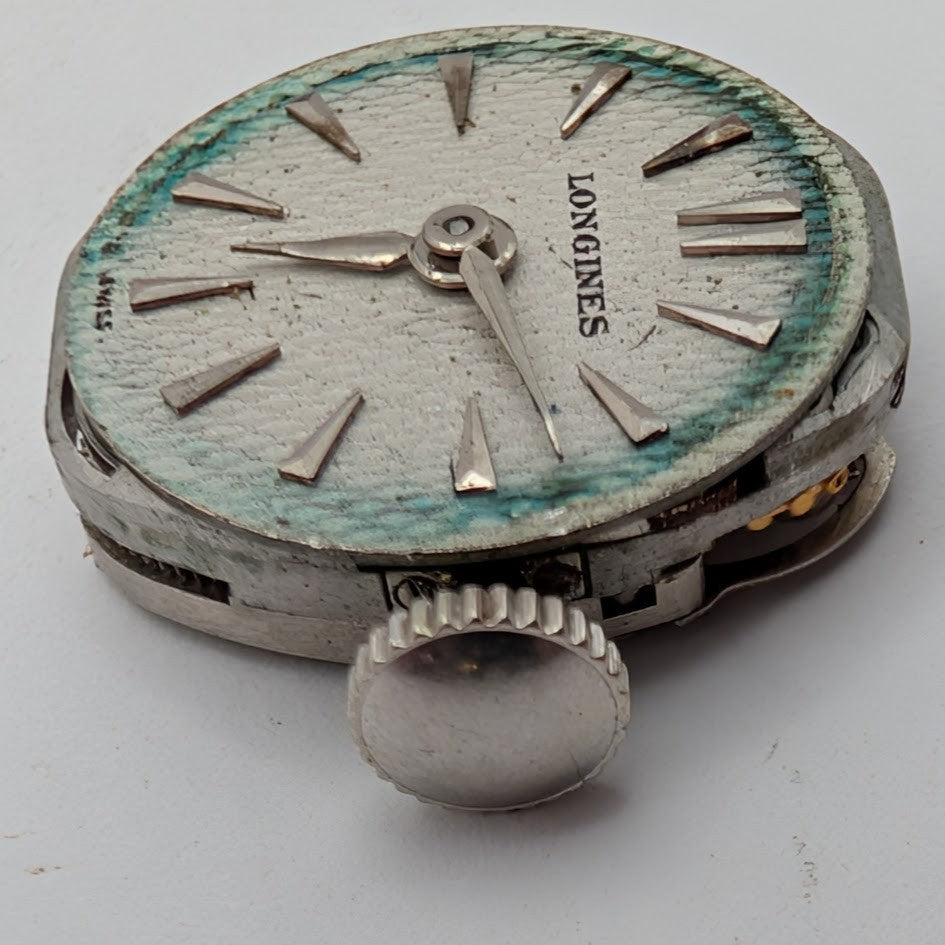 Longines 4LLV 17J Ladies Watch Movement w/ Dial Hands Crown – 1959 – Runs4