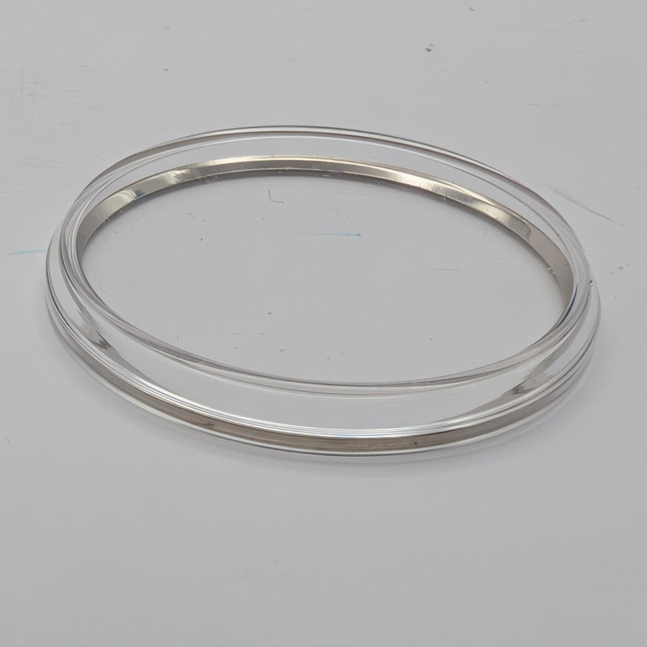 Aftermarket Seiko 31mm Acrylic Flat Top Watch Crystal w Silver Tension Ring0