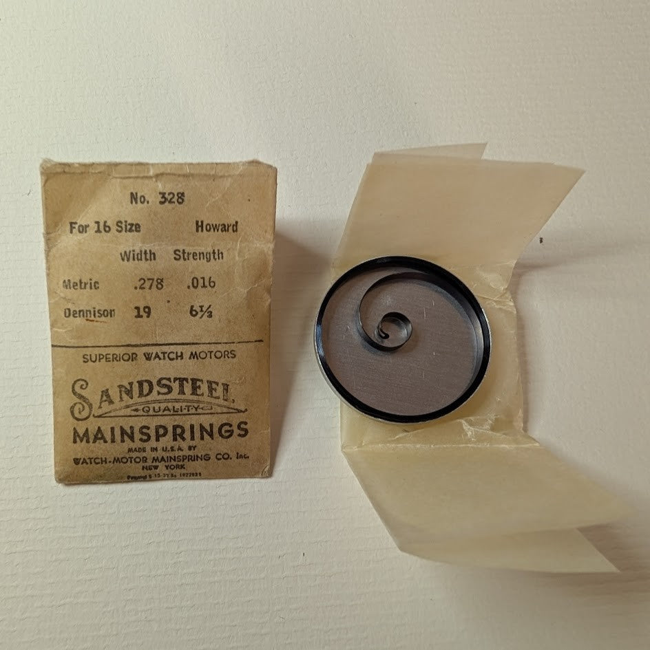 Howard 16s Pocketwatch Mainspring Factory No. 2323 (328) - Steel1