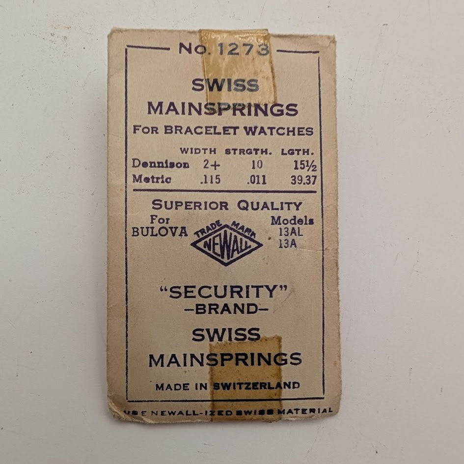 NEWALL Security Mainspring #1273 for Bulova caliber 13AL & 13A - Steel0