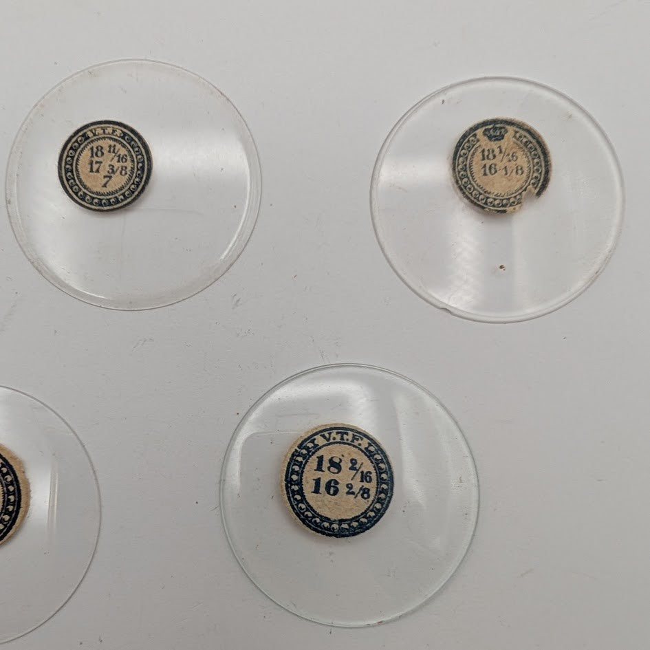 Lot of 6 Glass Pocket Watch Crystals – Ligne 18 (~431mm) – Vintage NOS2