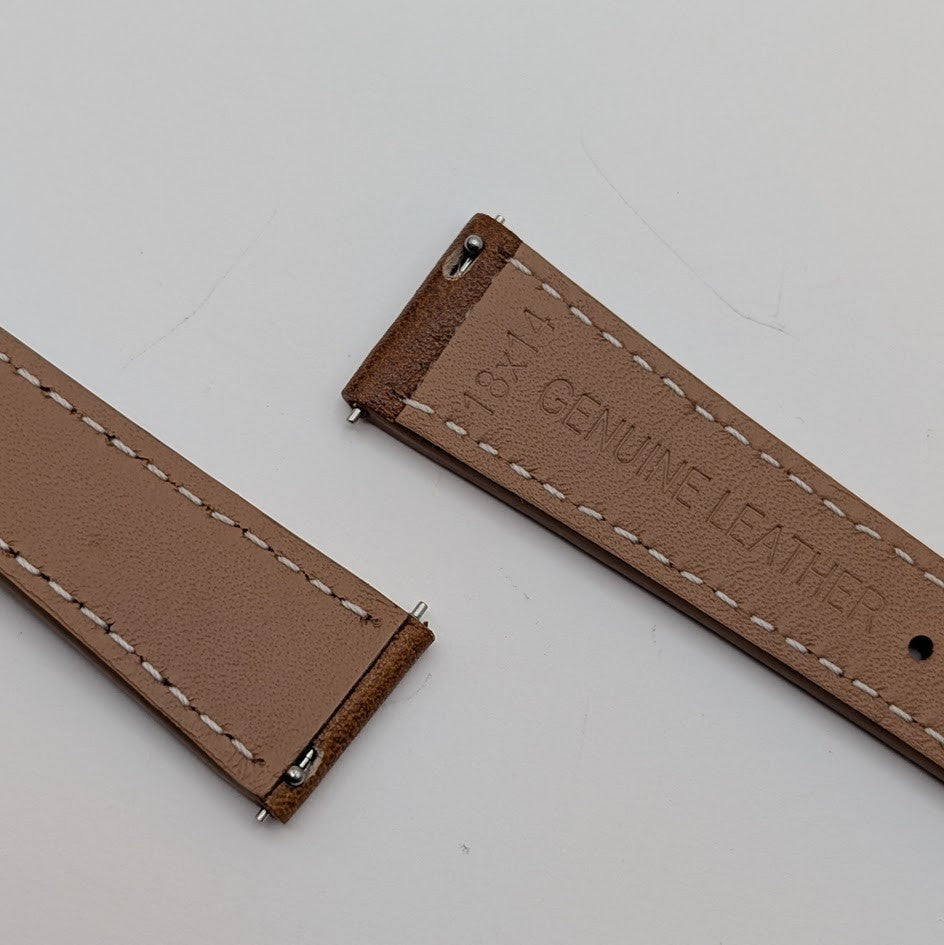 18mm Quick Release Leather Oil Wax Watch Band Strap Light Brown  Universal Fit3