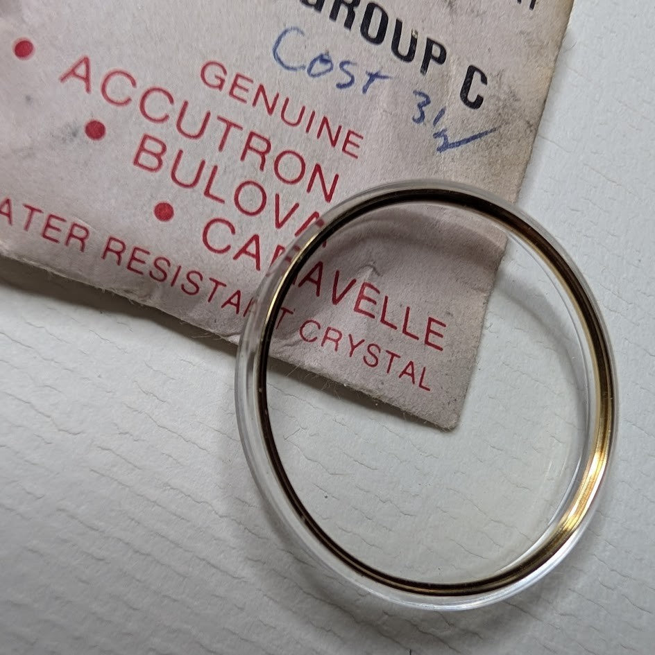 Bulova Armored Yellow (Gold) Watch Crystal Round 30.5mm 1539AY NOS1