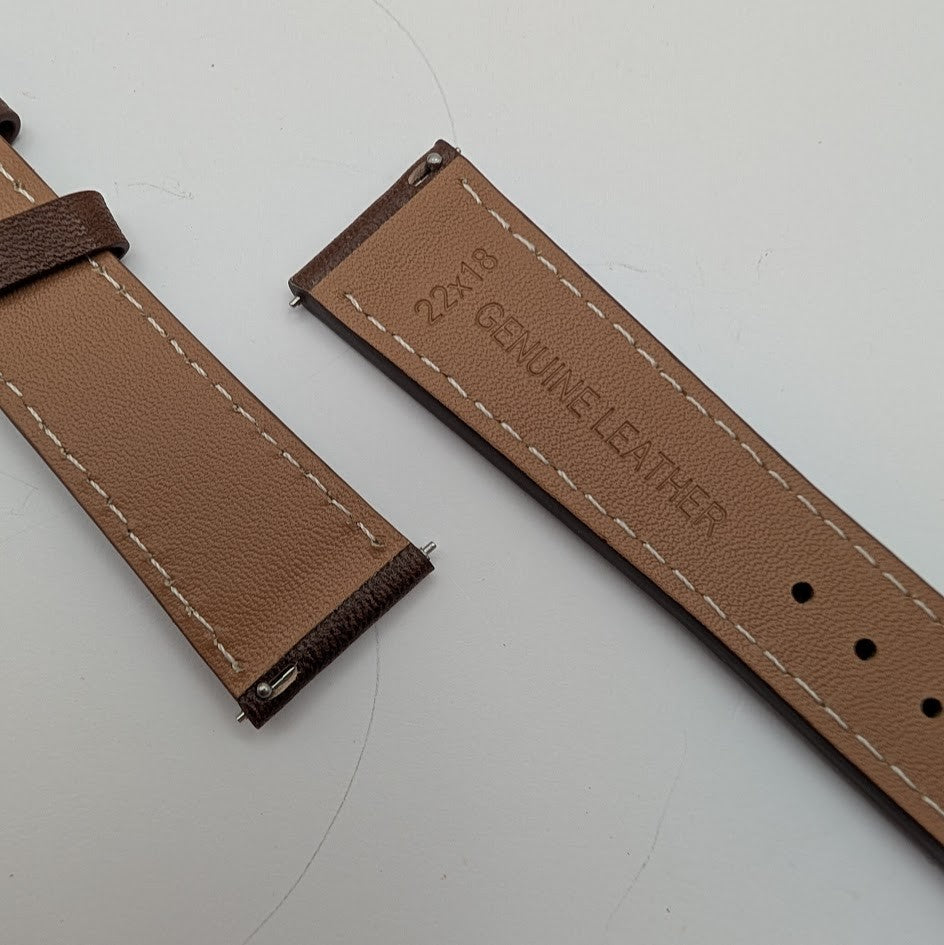 19mm Quick Release Leather Oil Wax Watch Band Strap Dark Brown  Universal Fit5