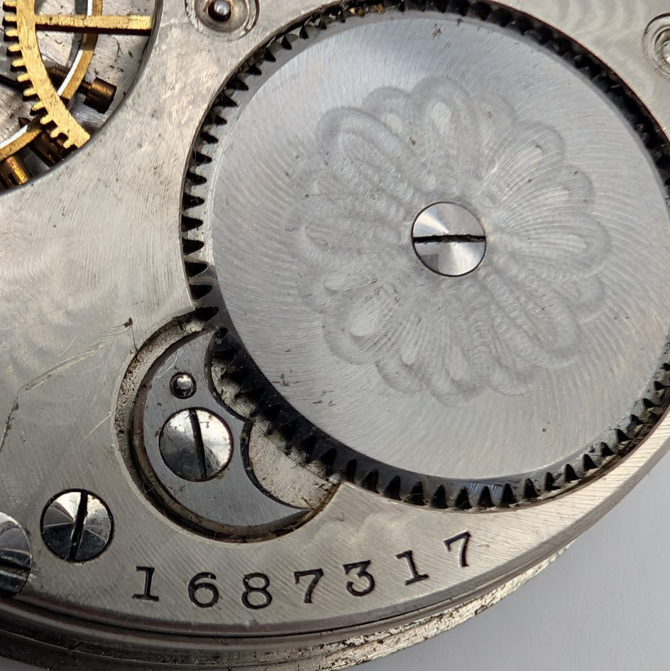 Illinois 16s Pocket Watch Movement Dial Grade 172 11j Lever Set Parts3
