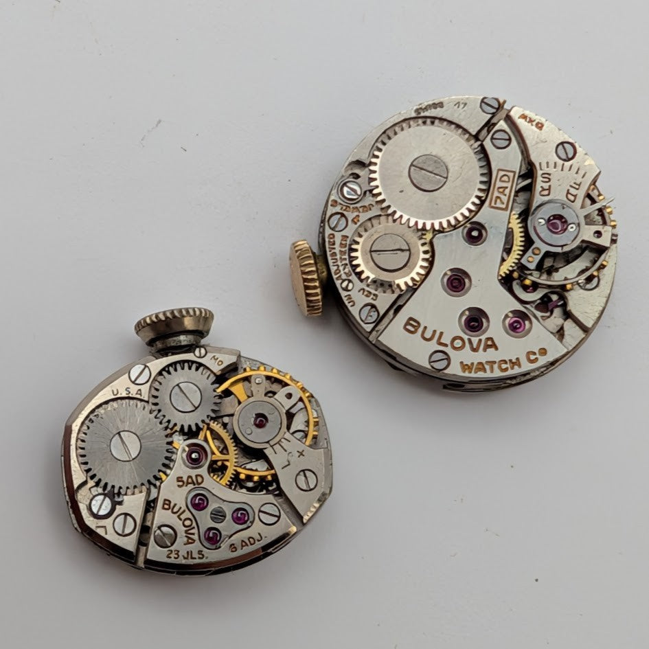 Lot 6 Bulova Ladies Watch Movements w/ Dials & Crowns 6AK 6BK 5AD 5AB 7AD6