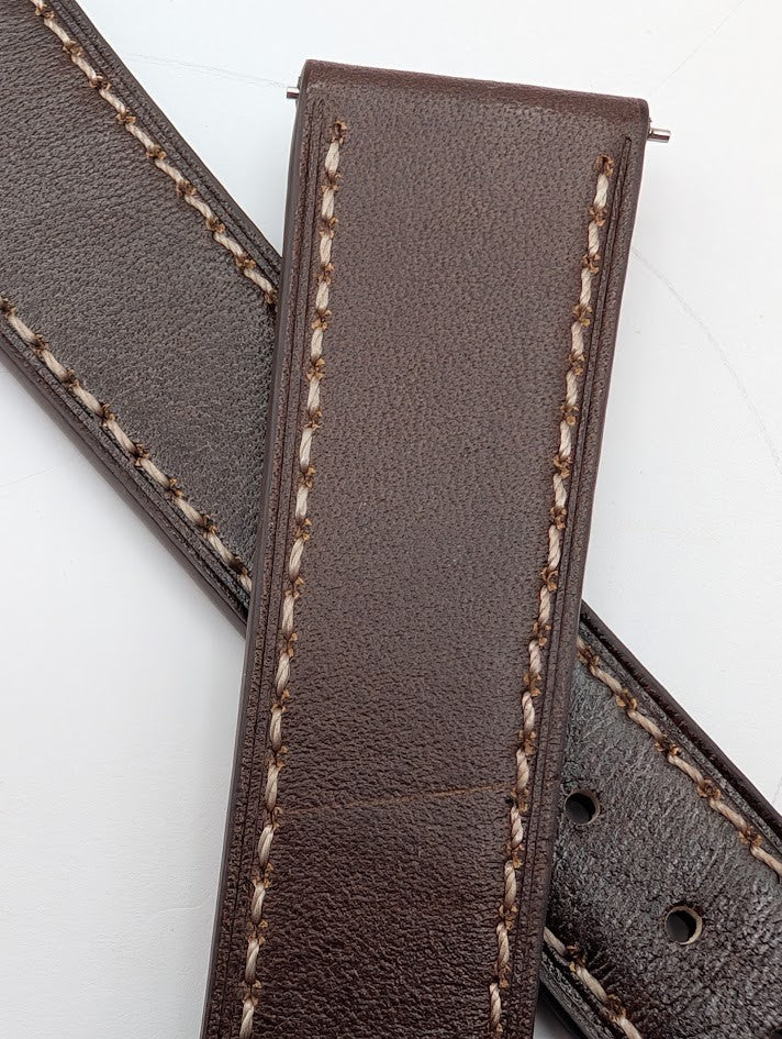 19mm Quick Release Leather Oil Wax Watch Band Strap Dark Brown  Universal Fit2