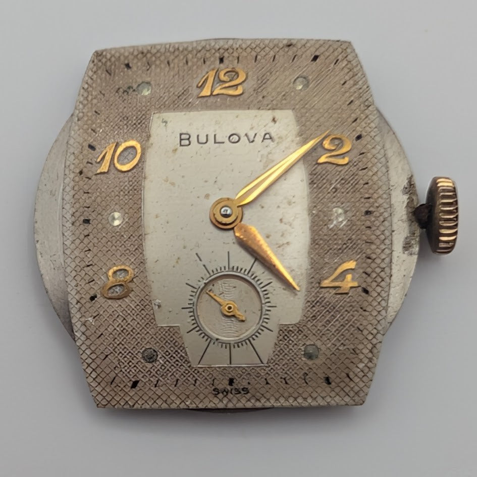 Bulova 11AC 17J Manual-Wind Movement w/ Dial & Hands – Balance Rotates – Parts0
