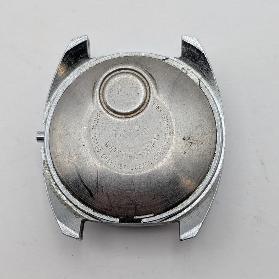 Timex Electronic Day-Date 38mm Watch Head Silver Dial – Missing Crown, Parts1