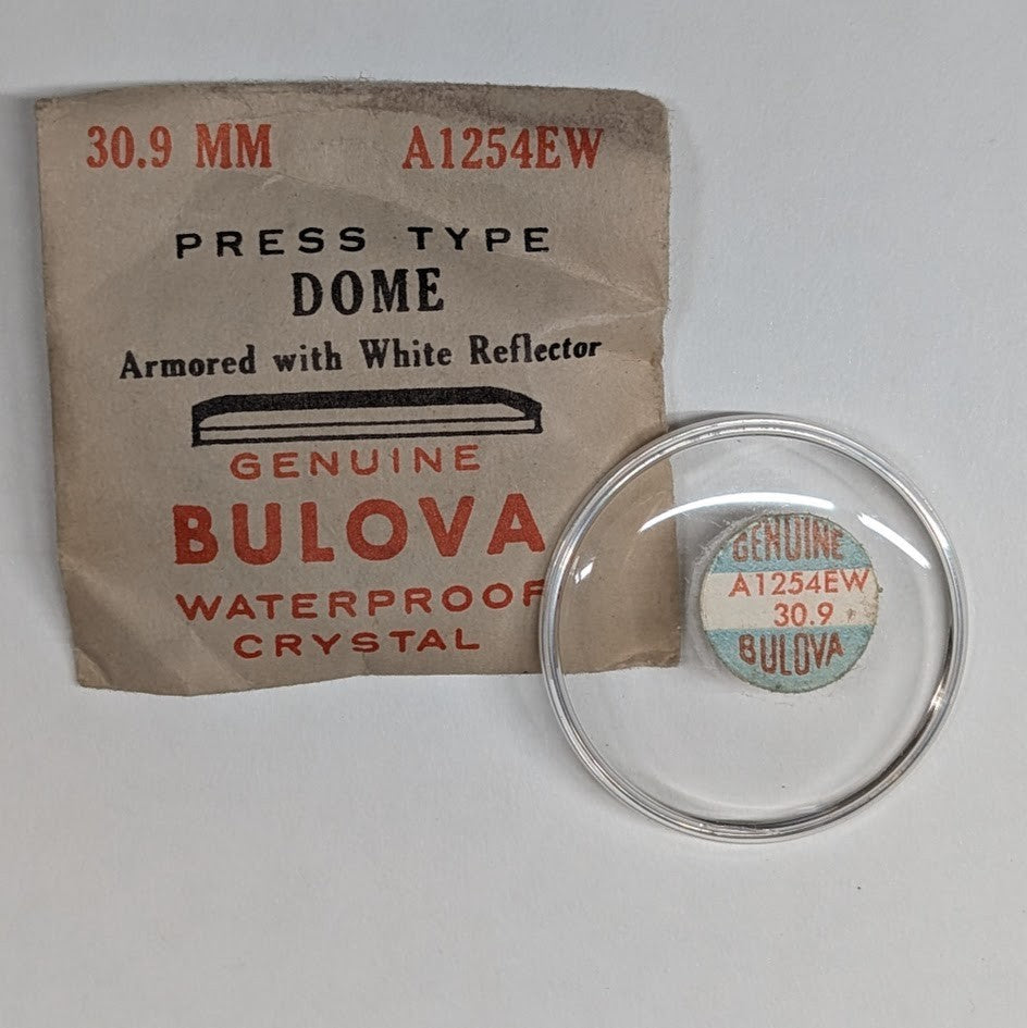 Bulova A1254EW Watch Crystal Press Type Dome 30.9MM Armored White Reflector0