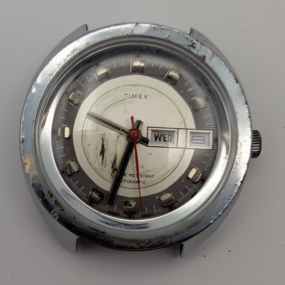 1973 Timex Viscount Day-Date Automatic 46850 3373 – Runs Slow – New Crystal5