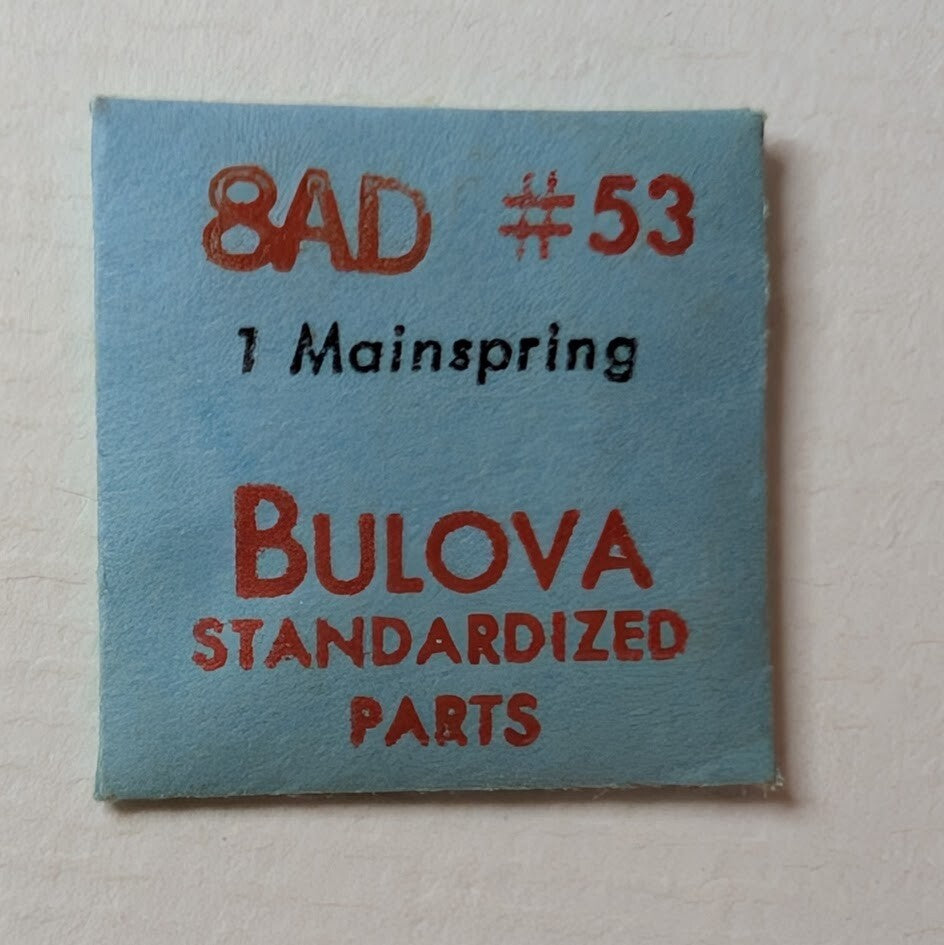 OEM NOS Bulova Movement Cal. 8AD Watch Mainspring Part #530