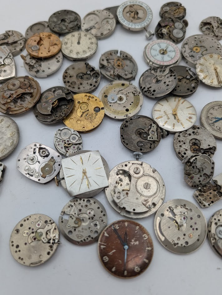 Lot of 50 Vintage Watch Movements – Non-Working Parts / Steampunk Art3