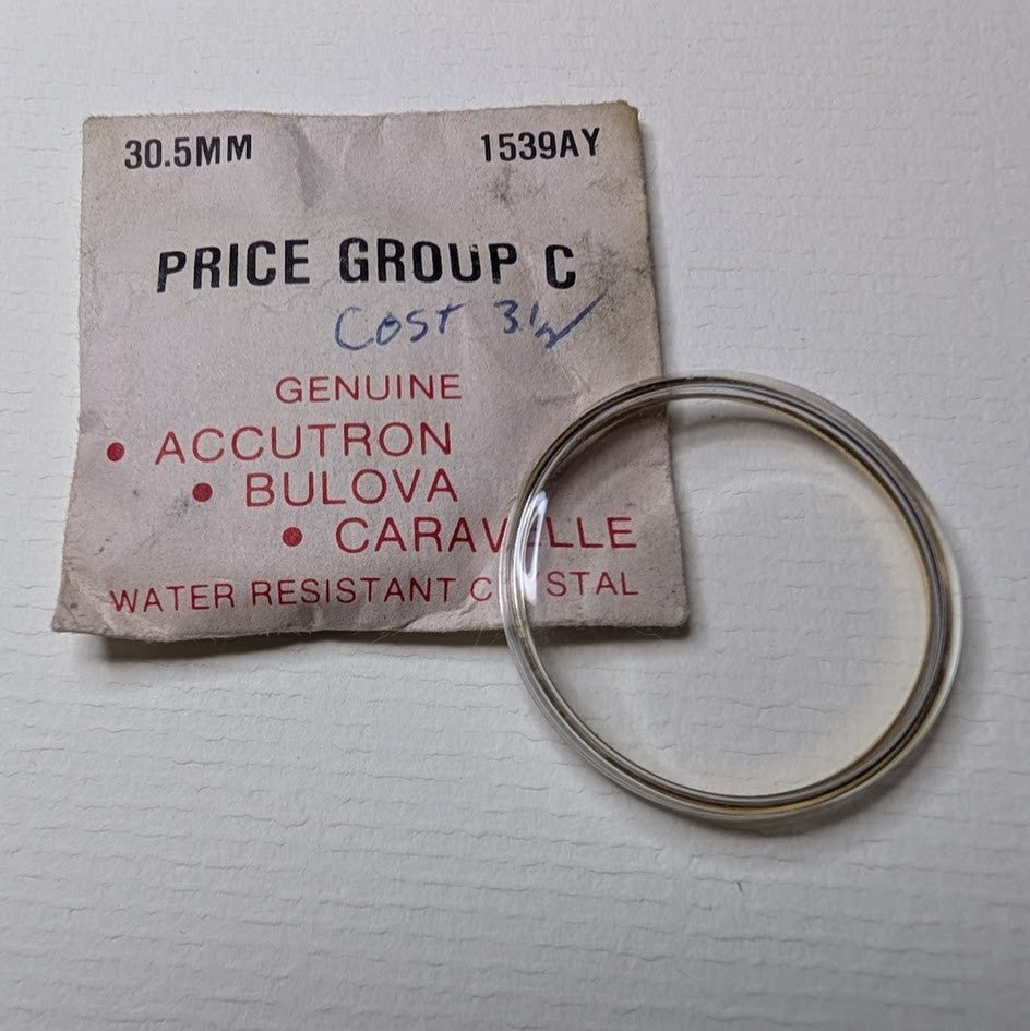 Bulova Armored Yellow (Gold) Watch Crystal Round 30.5mm 1539AY NOS0