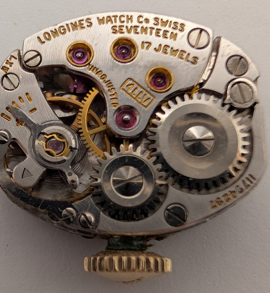 1961 Longines 4LLV 17J Ladies Watch Movement Dial & Crown Runs2