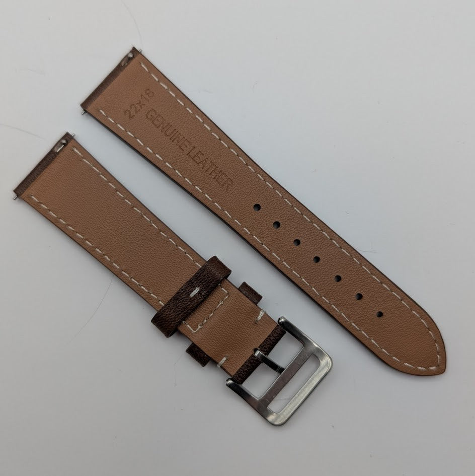 19mm Quick Release Leather Oil Wax Watch Band Strap Dark Brown  Universal Fit4