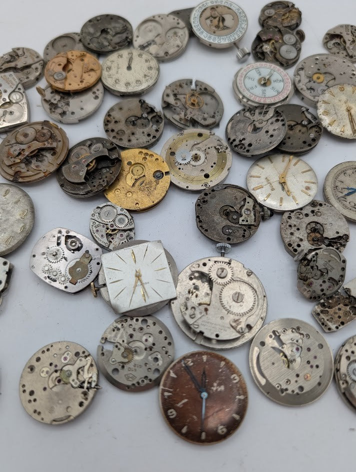 Lot of 50 Vintage Watch Movements – Non-Working Parts / Steampunk Art4