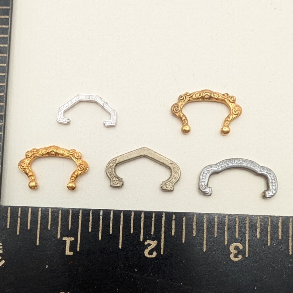 Lot 5 Vintage Pocket Watch Bow Parts Mixed Sizes Tones Repair Steampunk6