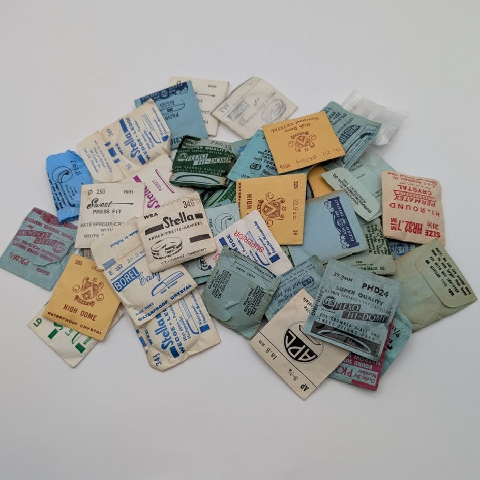 Lot 50 Round Acrylic Watch Crystals • High/Low Dome • Mixed Sizes • Mens Womens2