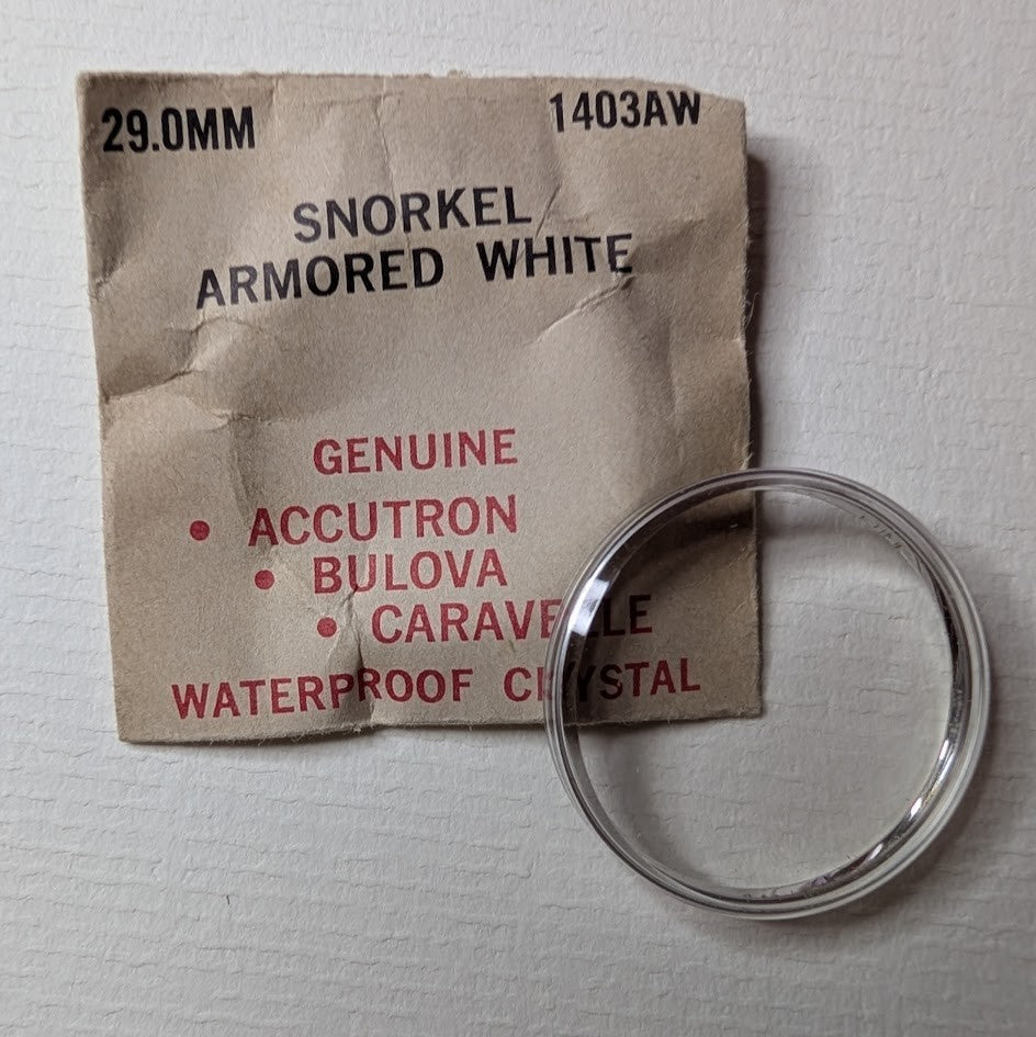 Bulova Snorkel Armored White (Silver) Watch Crystal Round 29.0mm 1403AW NOS0