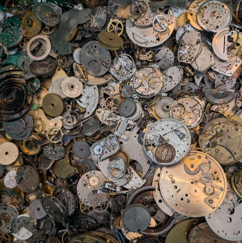 1 lb Watch Parts Lot Movements Plates Gears Dials Mixed Vintage Steampunk Craft1