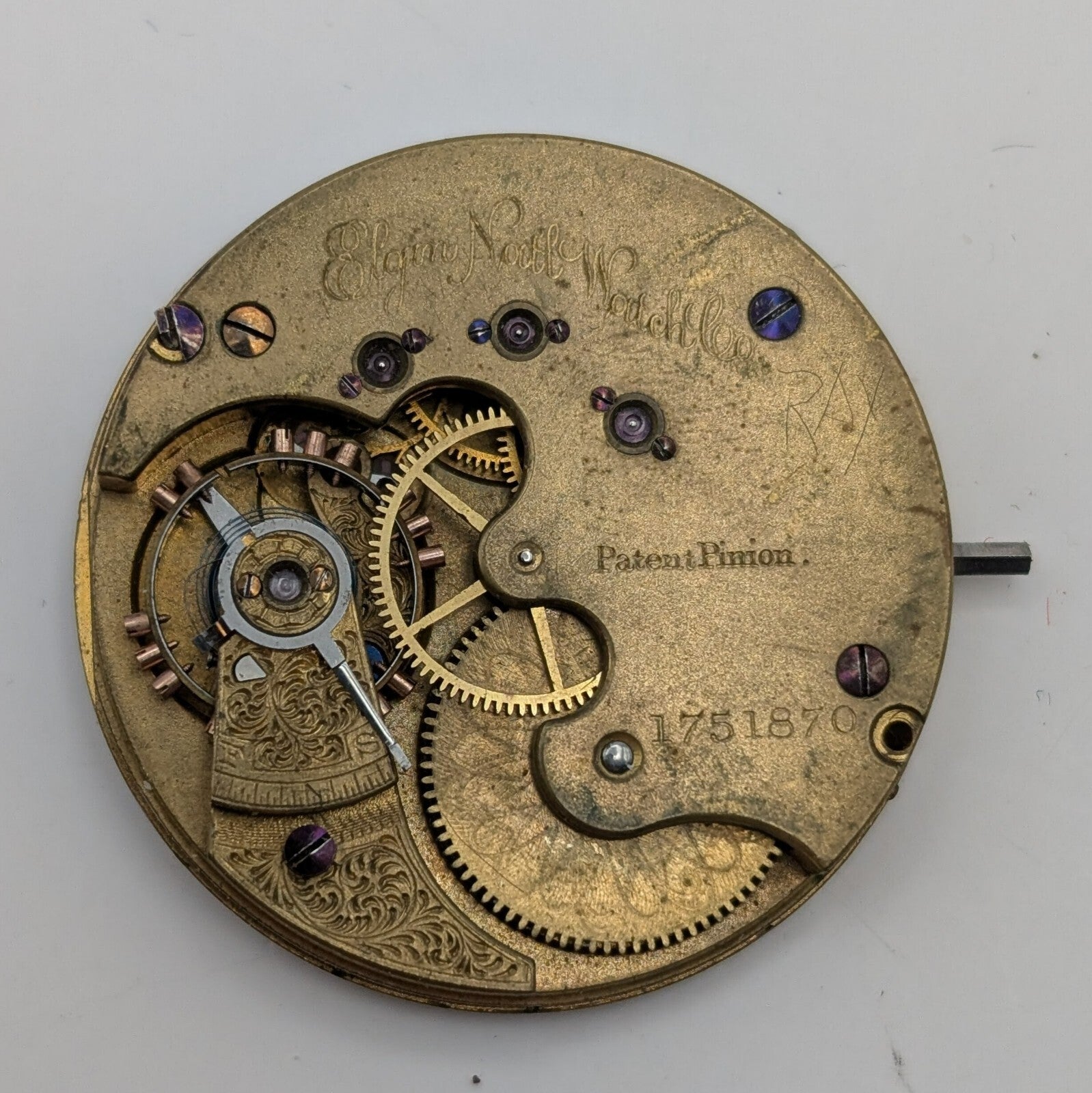 Vintage 1885 ELGIN Model 1 GRADE 66 8S 15J Pocket Watch Movement0