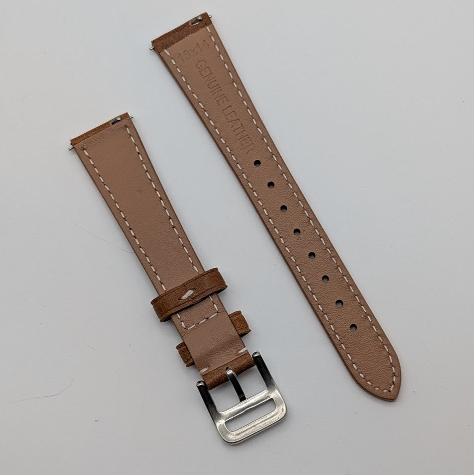 18mm Quick Release Leather Oil Wax Watch Band Strap Light Brown  Universal Fit2