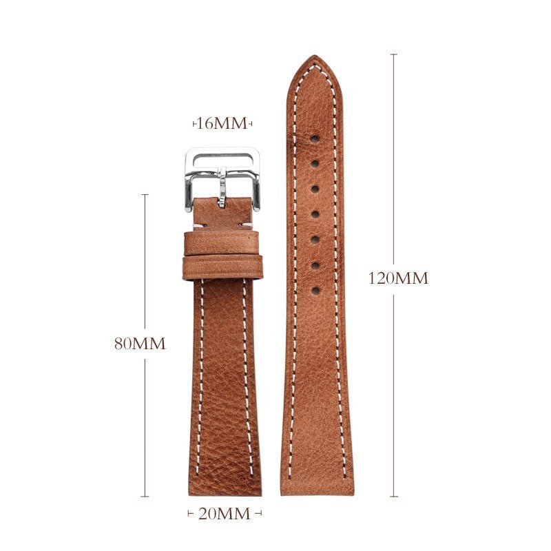 20mm Quick Release Leather Oil Wax Watch Band Strap Light Brown  Universal Fit9