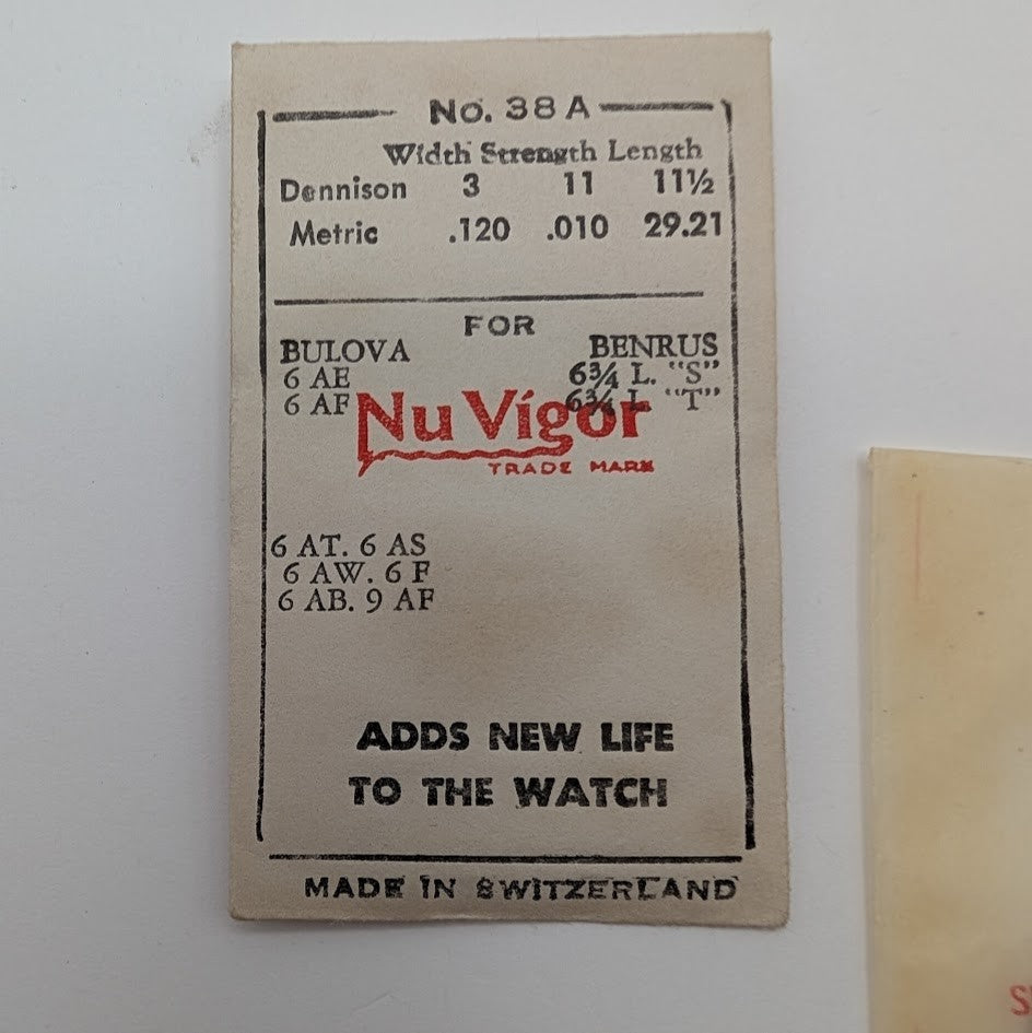 Bulova/Gruen 4AP Mainspring – NuVigor No. 29C – .110×.008×26.67 – NOS0